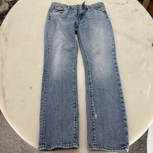 Levi's 511 Jeans Mens 32x32 Slim Straight Denim Zip Light Blue Wash Year 2017